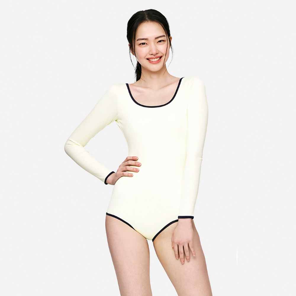 우먼 노티컬 긴팔 원피스 아이보리