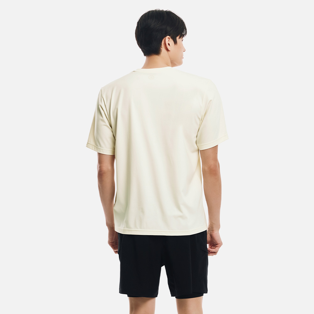 맨 에센셜 루즈핏 반팔 래쉬가드 아이보리