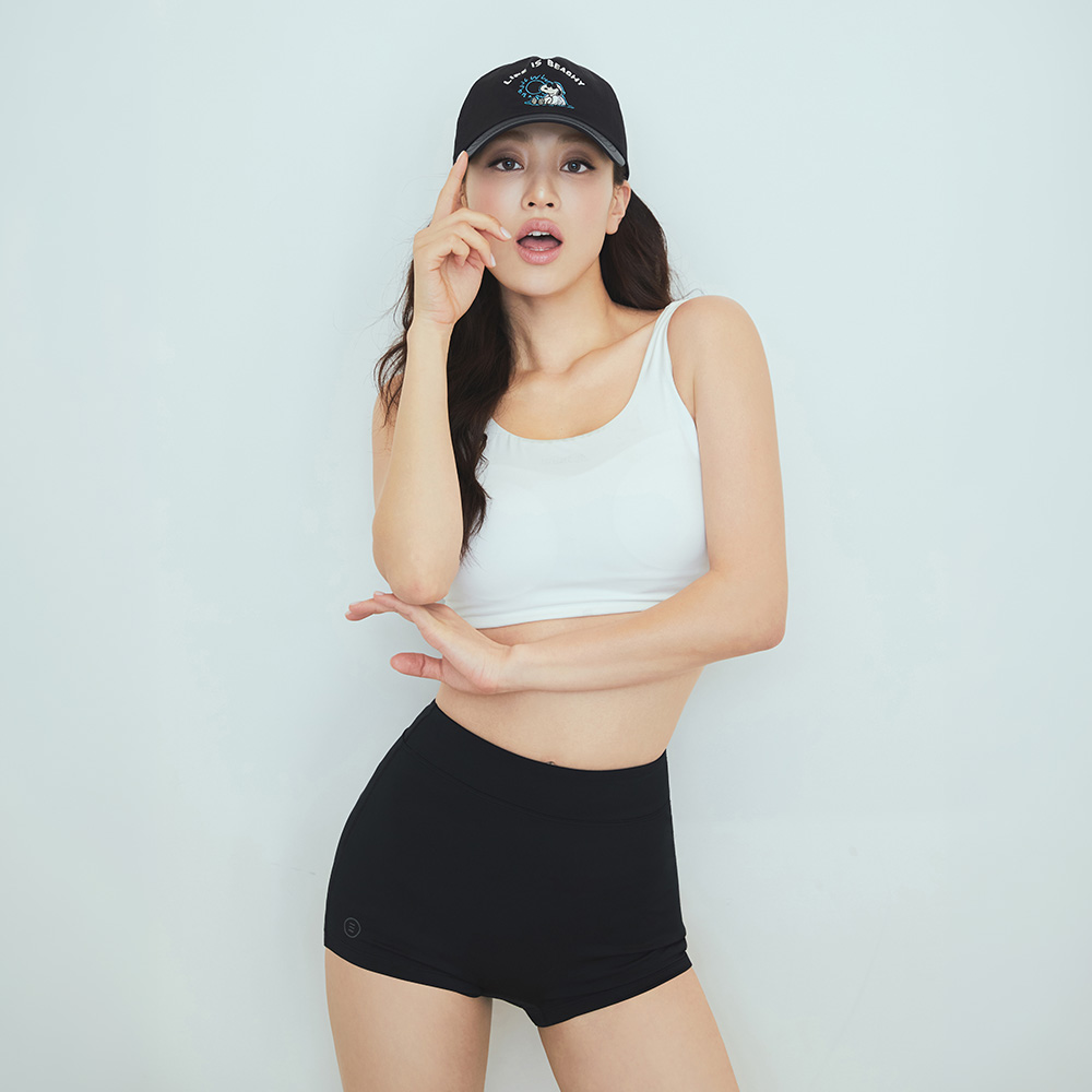 우먼 베이직 2부 저지 쇼츠 블랙
