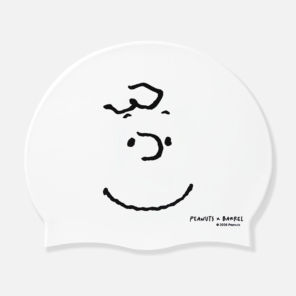 피너츠 찰리 브라운 실리콘 스윔 캡 화이트