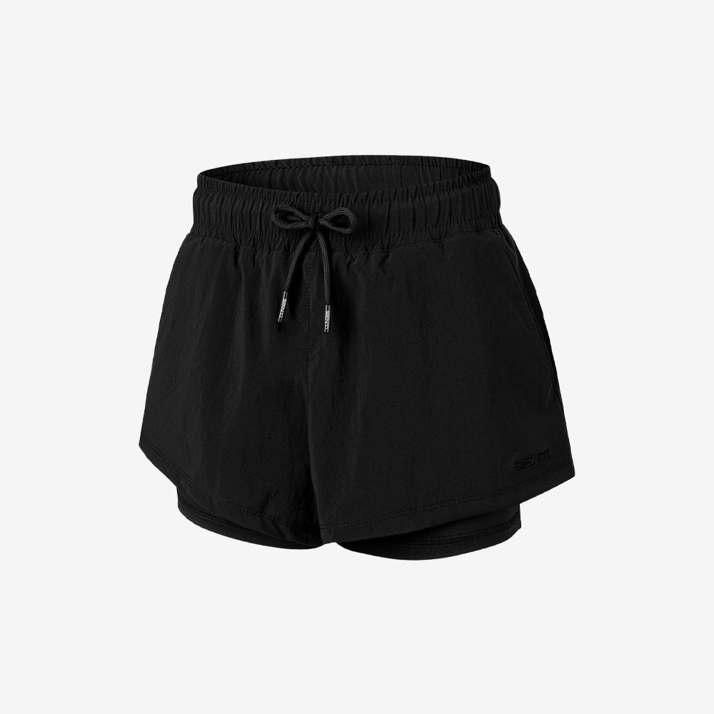 우먼 클래식 레깅스 비치쇼츠 3부 블랙