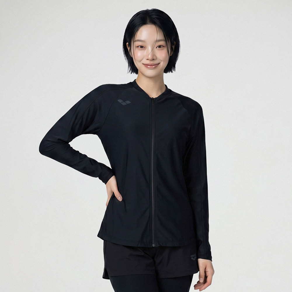 우먼 아이스핏 라이트 집업 래쉬가드 블랙