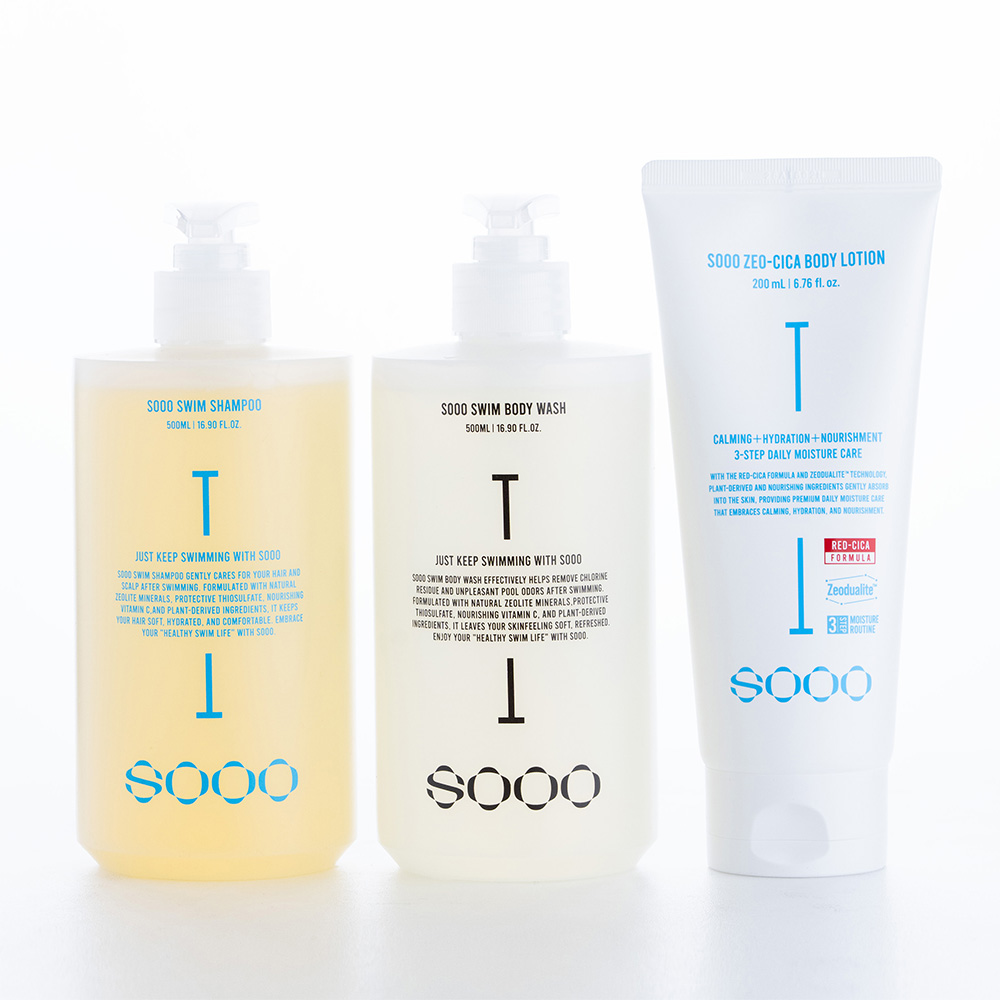 SOOO 스윔 샴푸 500ml + 바디워시 500ml + 제오시카 바디로션 200ml