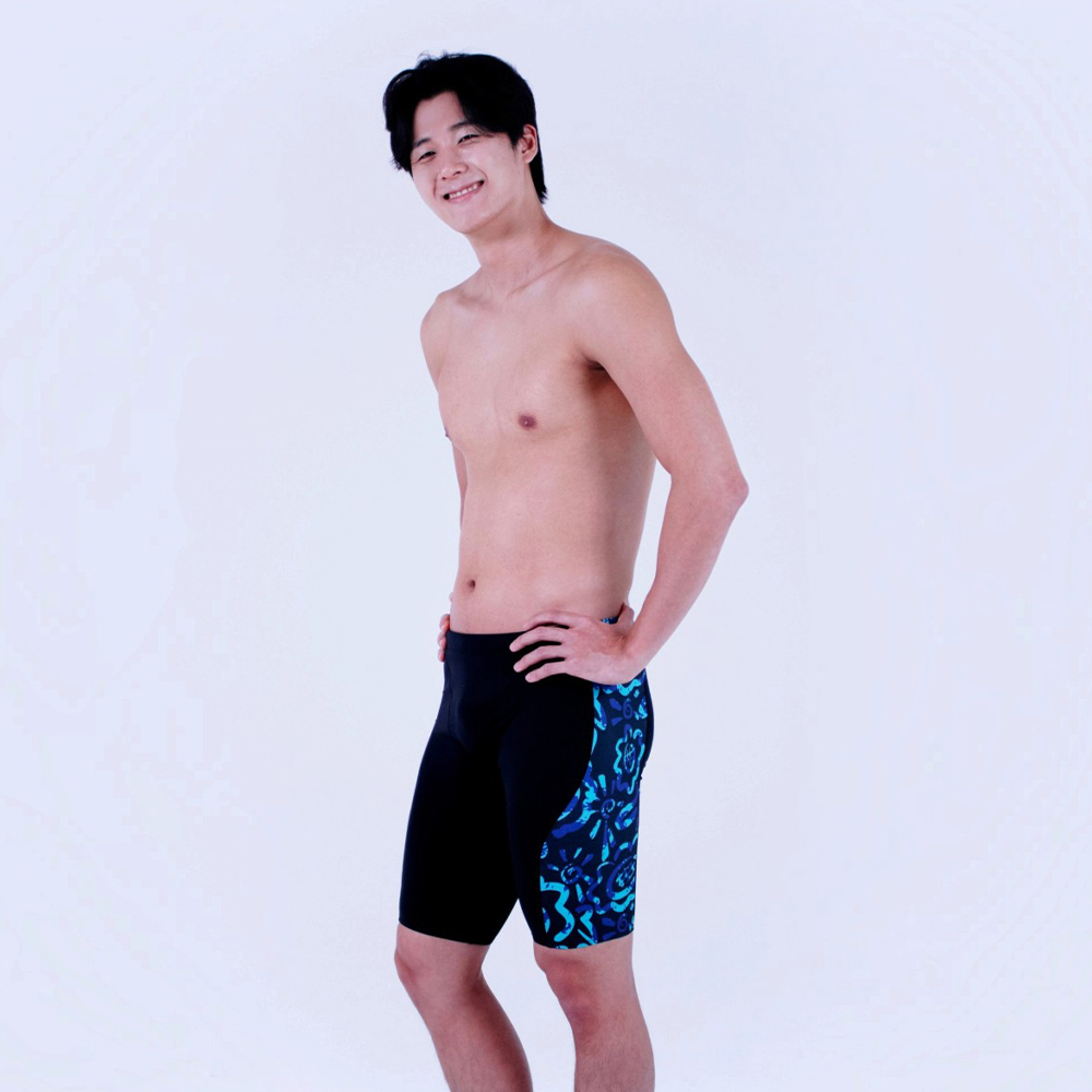 풀타임 선플라워 5부 다크블랙 [MSP001S5BXS 남자 실내수영복] 상품컷