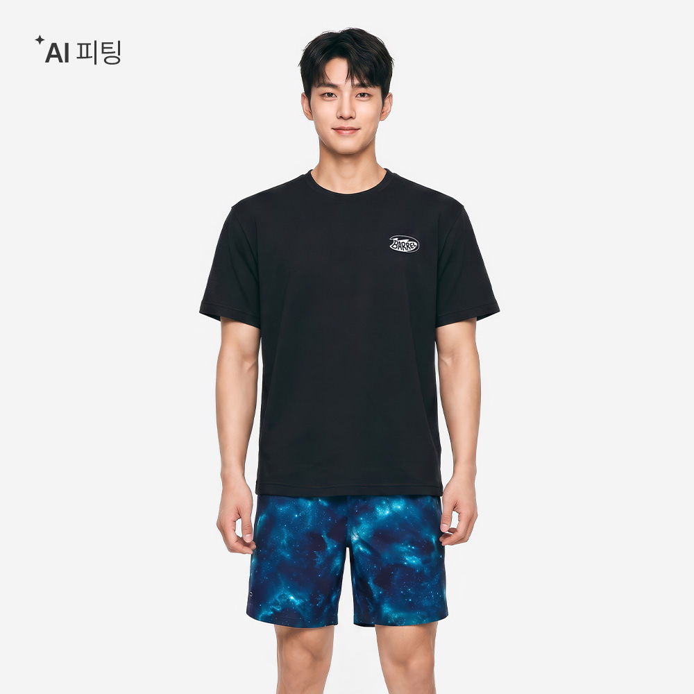 유니 서핑보드 오버핏 반팔 티셔츠 블랙