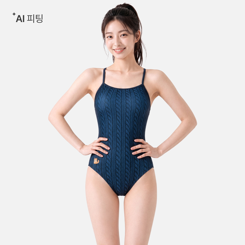 배럴 부클레 브이백 네이비 [B6FWSWS517NAV 여자 실내수영복]