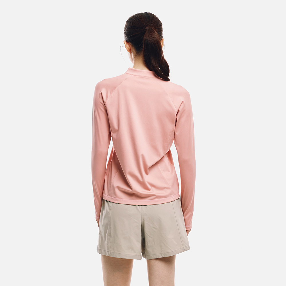 우먼 에센셜 릴렉스핏 집업 래쉬가드 더스티핑크