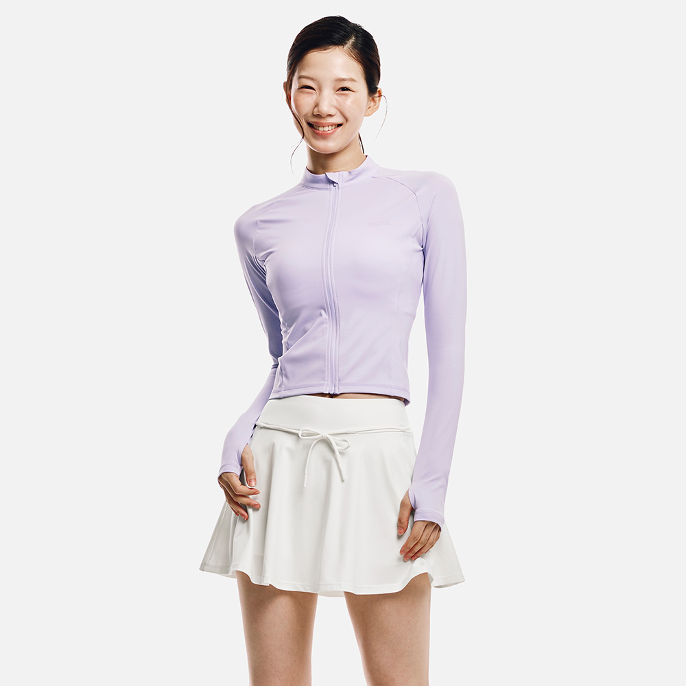 배럴 우먼 에센셜 크롭 집업 래쉬가드 라벤더 [B6SWWCZ001LAV 여자 비치웨어] 상품컷