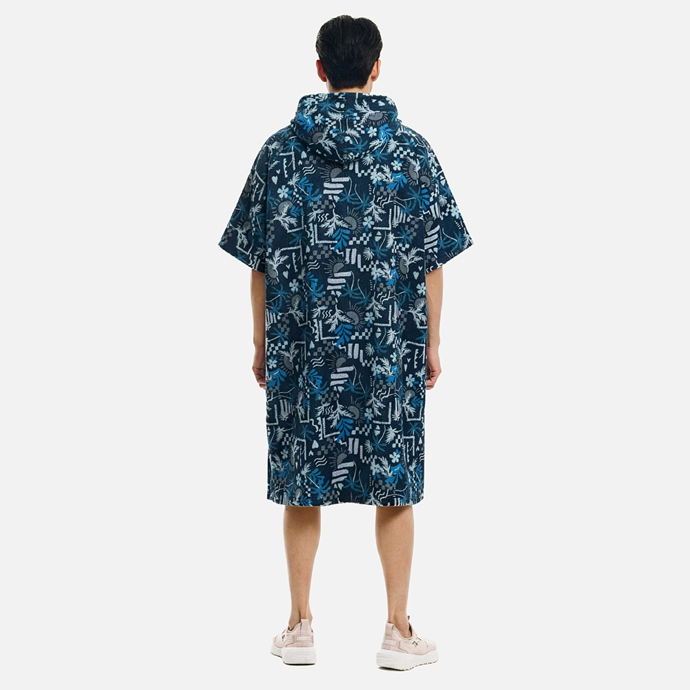 유니 팜트리 집업 판초 타월 딥네이비