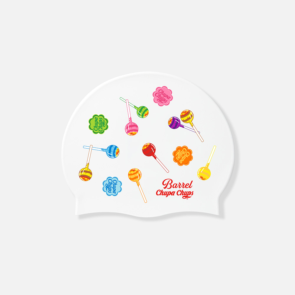 츄파춥스 레트로팝 실리콘 스윔 캡 화이트