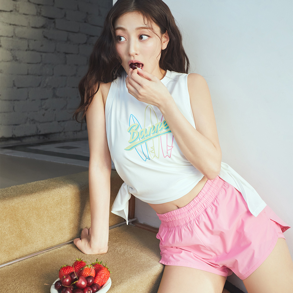 우먼 에센셜 레깅스 쇼츠 2부 딥핑크