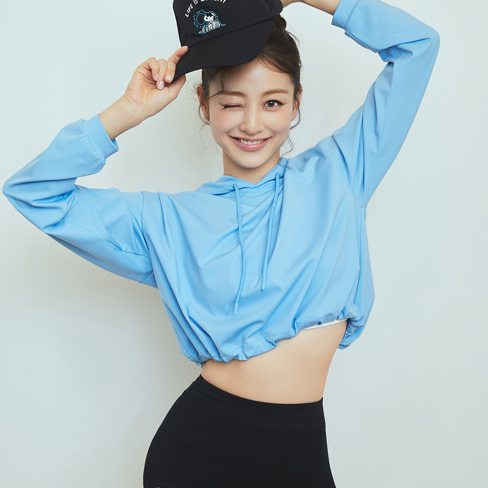 피너츠 우먼 썸머 스누피 후드 래쉬가드 스카이블루