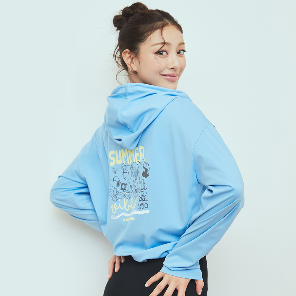피너츠 우먼 썸머 스누피 후드 래쉬가드 스카이블루