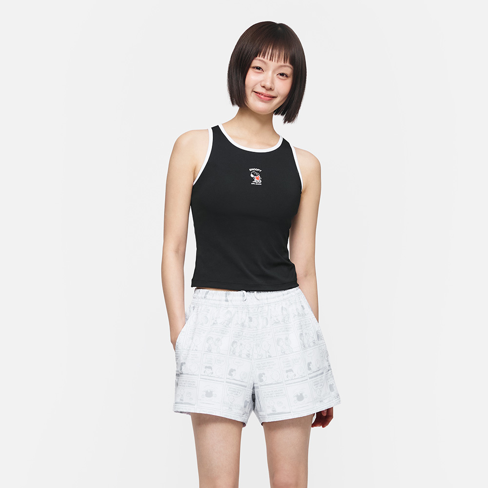 배럴 피너츠 우먼 러브 스누피 탱크탑 블랙 [B6SWWBR051BLK 여자 비치웨어 지효] 디테일
