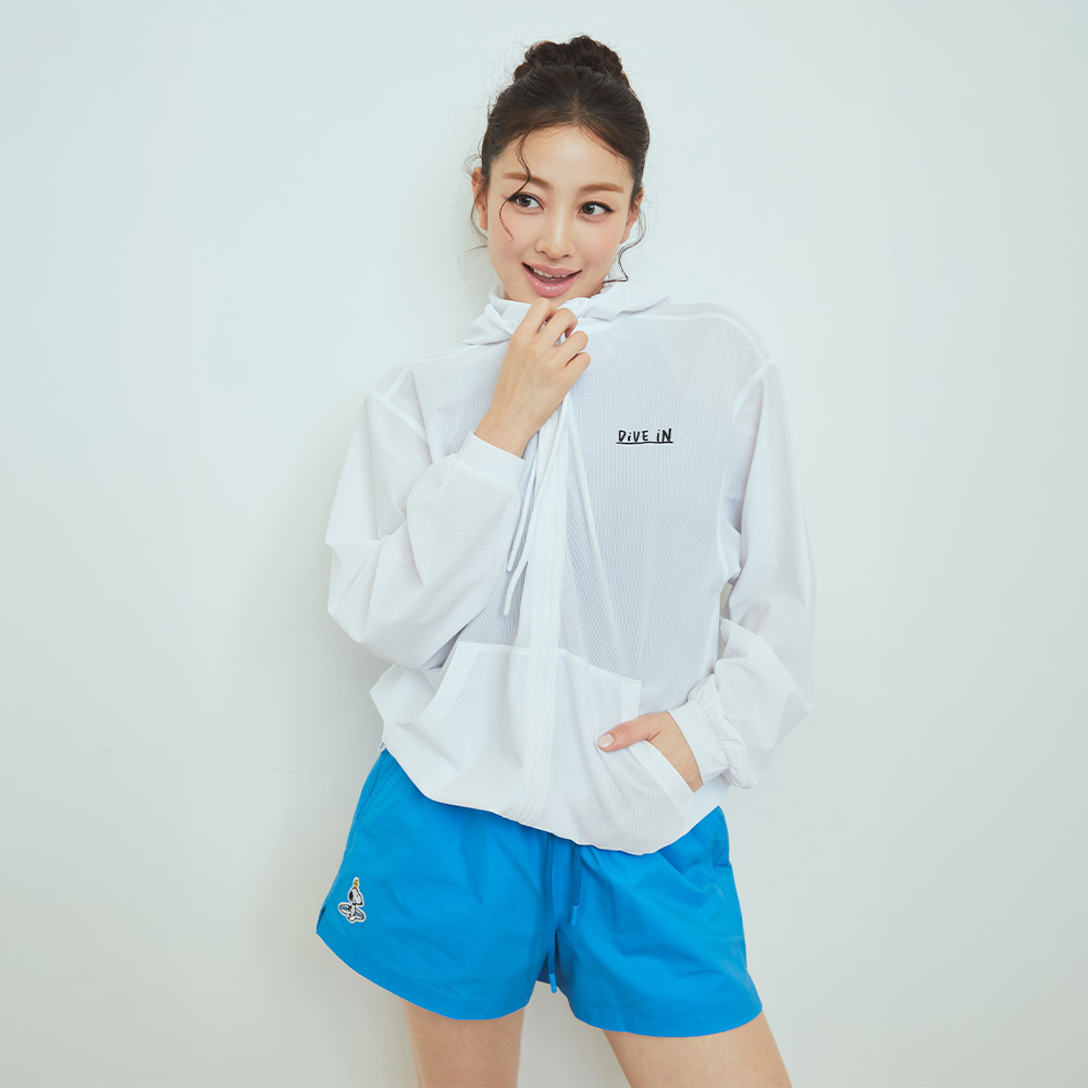 피너츠 우먼 다이브 스누피 커버업 집업 자켓 화이트