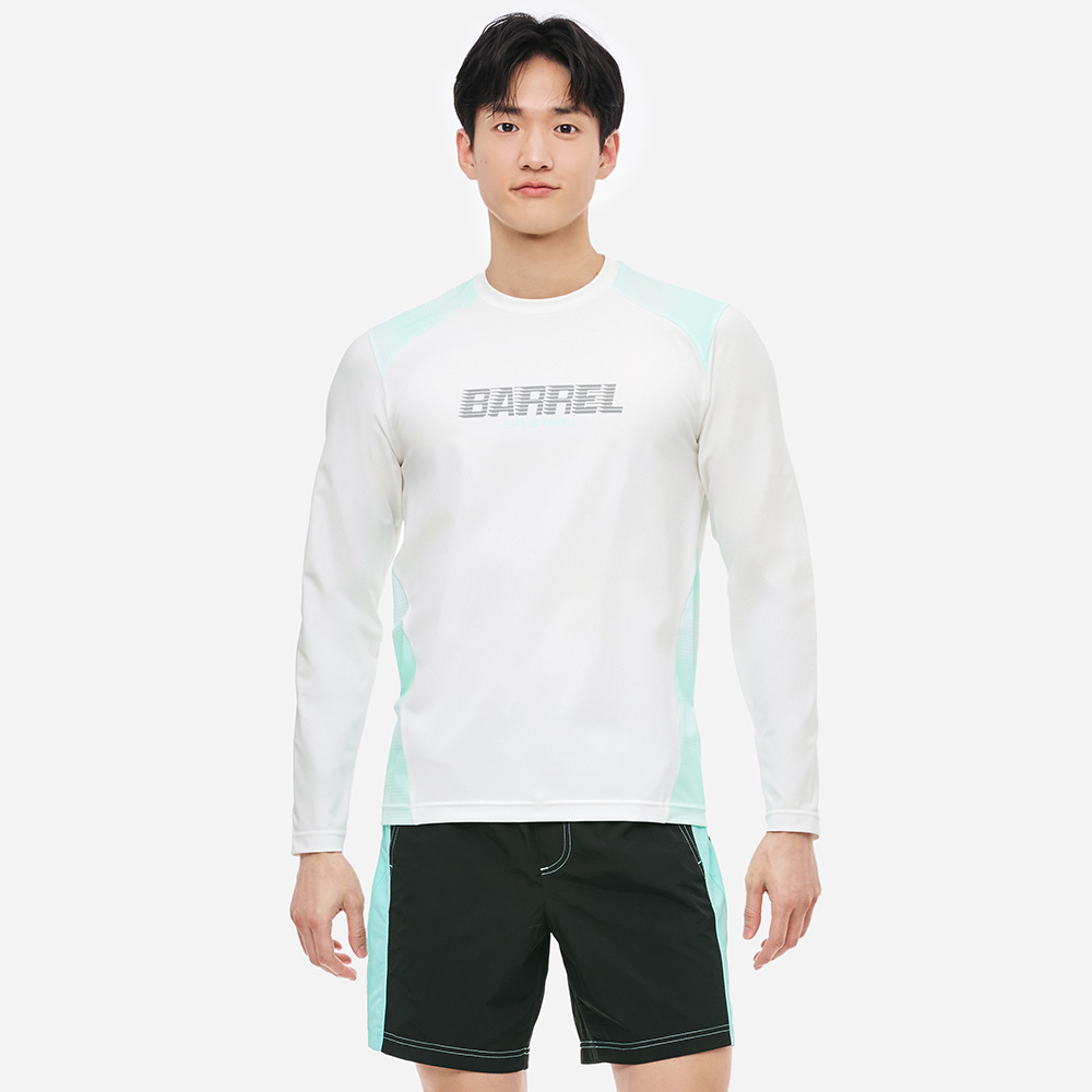 맨 모션 릴렉스핏 래쉬가드 오프화이트