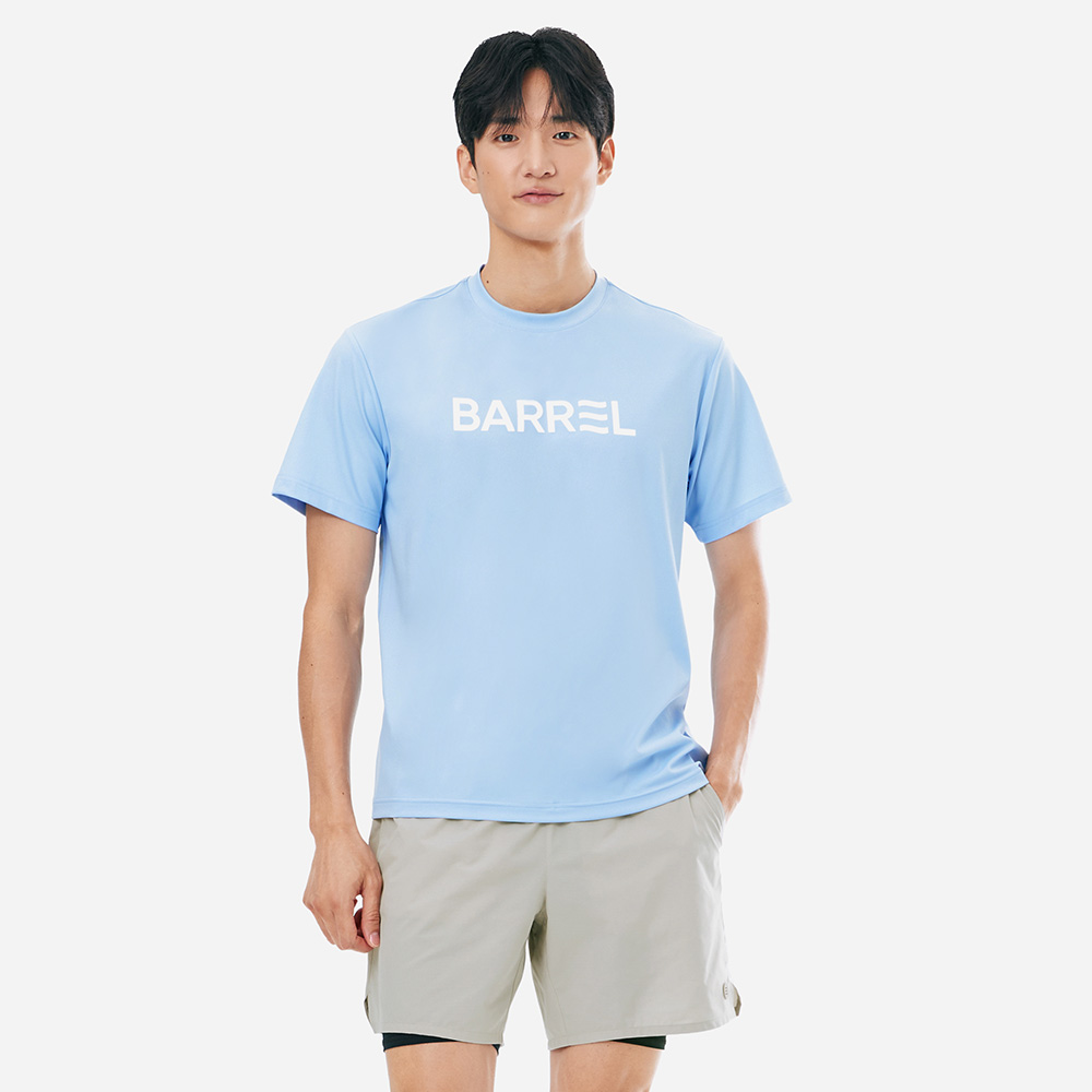 맨 에센셜 릴렉스핏 반팔 래쉬가드 아쿠아블루