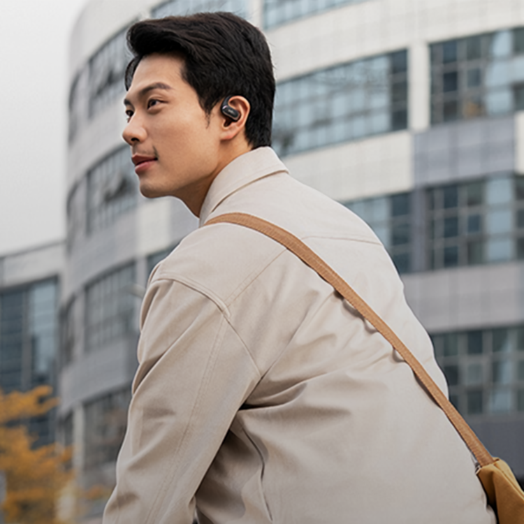 오픈핏 에어 블루투스 공기전도 이어폰 블랙