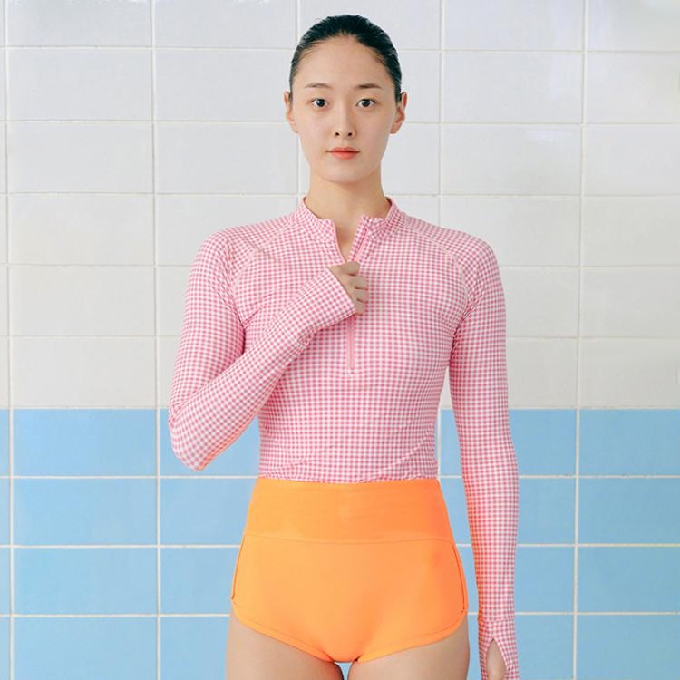 블리스 하프 집업 래쉬가드 세트 오렌지