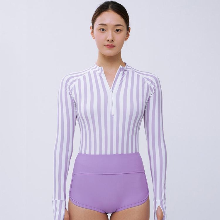 워터릴리 하프 집업 래쉬가드 세트 라벤더