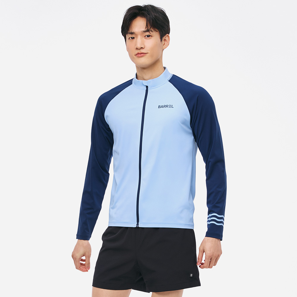 맨 노티컬 릴렉스핏 집업 래쉬가드 아쿠아블루