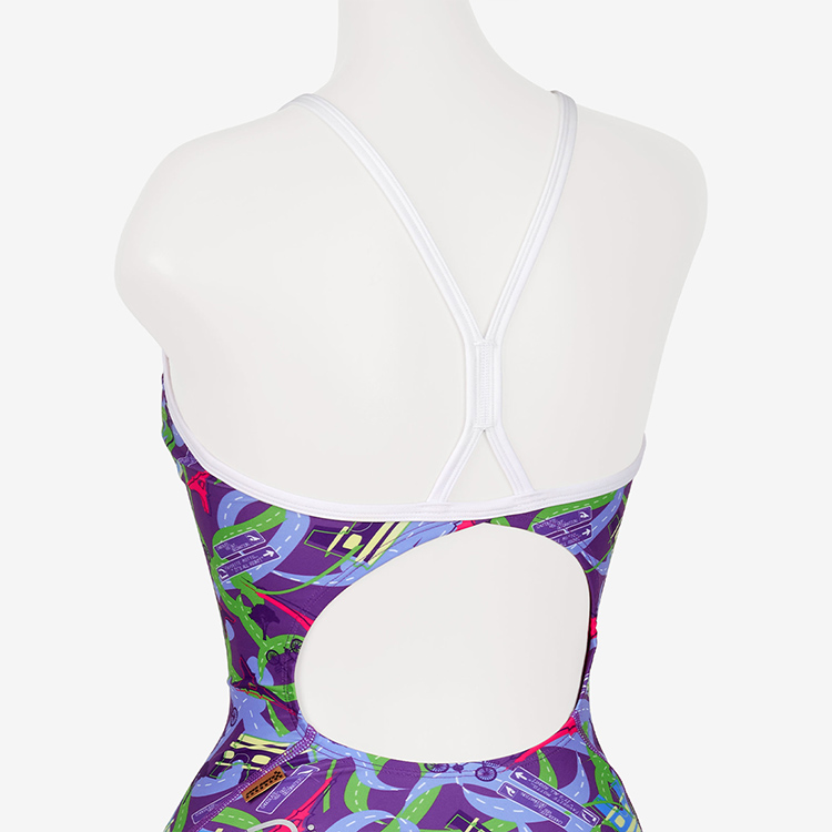 미즈노 엑서수트 리카코 파리 로드 스트로크백 탄탄이 퍼플 [N2MAB26667 여자 실내수영복] 디테일