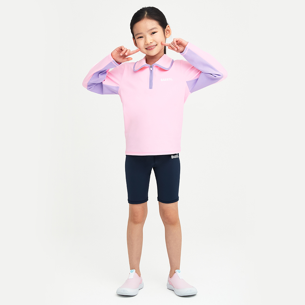 배럴 키즈 노티컬 카라 래쉬가드 핑크 [B4SKWRG305PNK 아동 비치웨어] 디테일