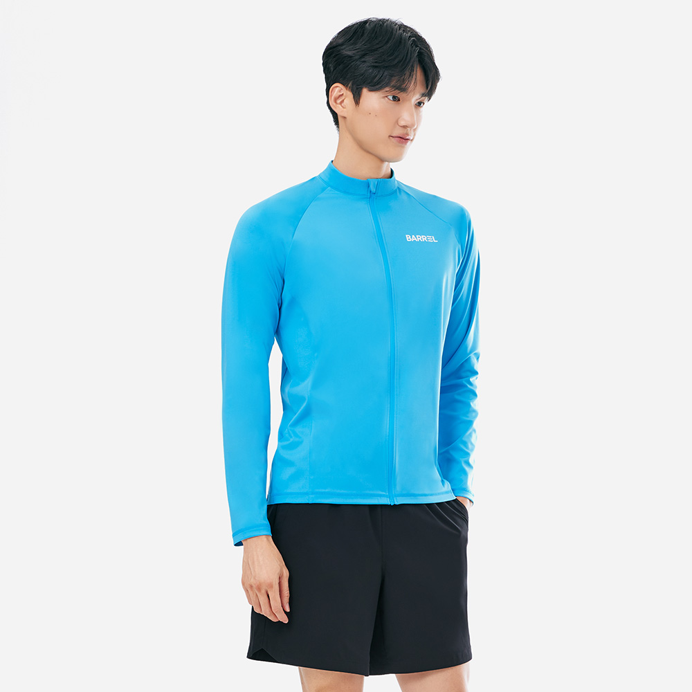 배럴 맨 에센셜 릴렉스핏 집업 래쉬가드 블루 [B5SMWZR101BLU 남자 비치웨어] 디테일