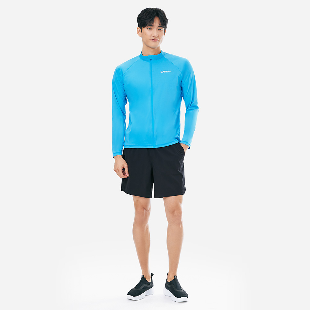 배럴 맨 에센셜 릴렉스핏 집업 래쉬가드 블루 [B5SMWZR101BLU 남자 비치웨어] 디테일