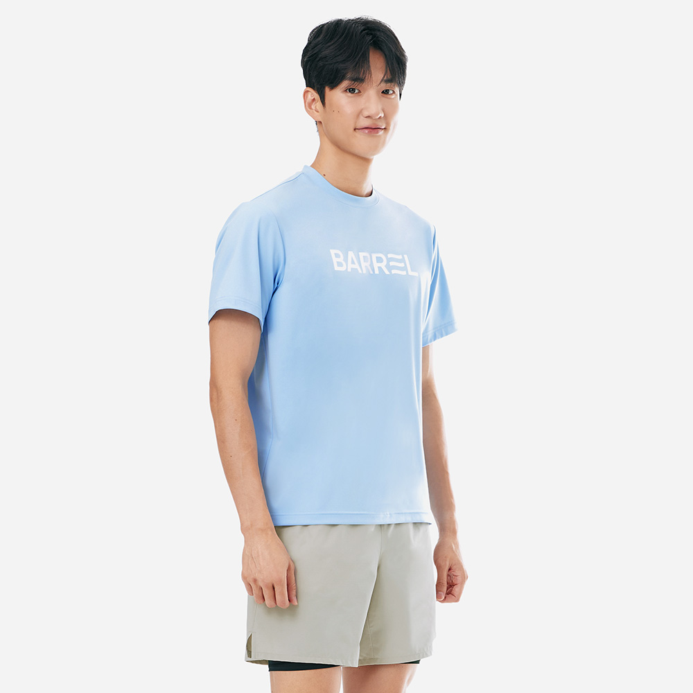 맨 에센셜 릴렉스핏 반팔 래쉬가드 아쿠아블루