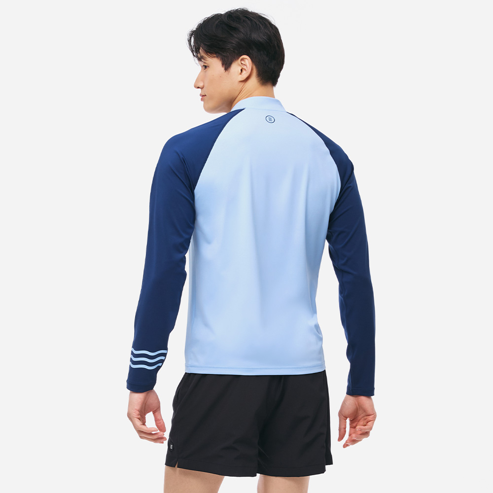 맨 노티컬 릴렉스핏 집업 래쉬가드 아쿠아블루