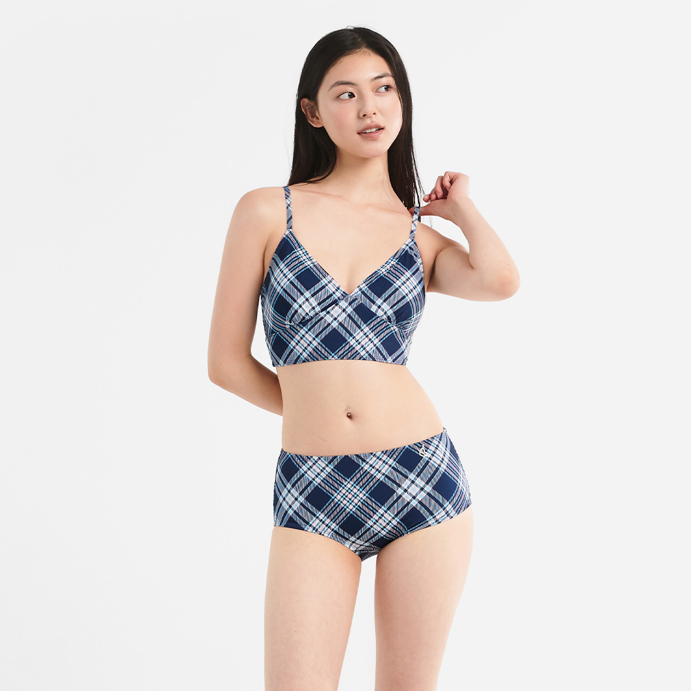 서머 브리즈 체크 비키니 SET 딥네이비