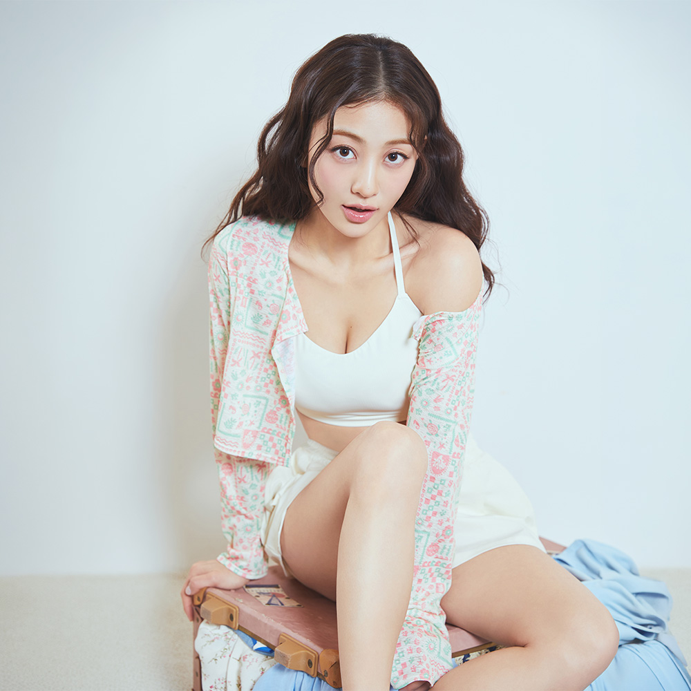 우먼 에센셜 액티브 골지 브라탑 아이보리