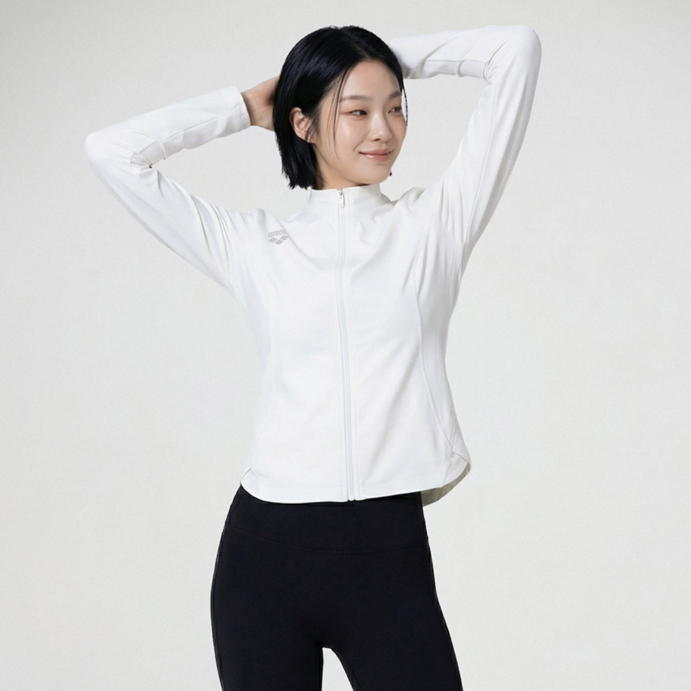 우먼 솔라랩 집업 래쉬가드 화이트