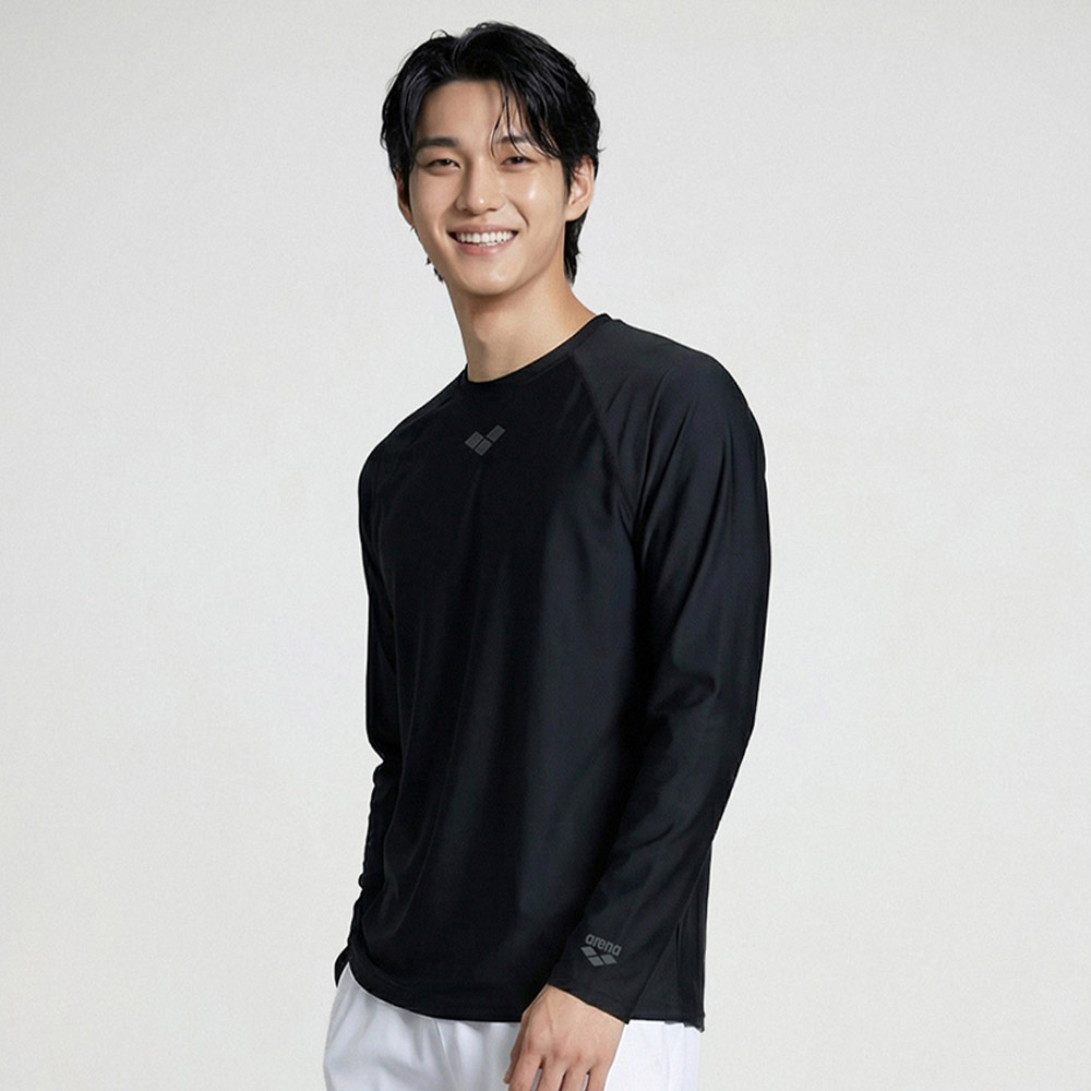 맨 아이스핏 롱슬리브 래쉬가드 블랙