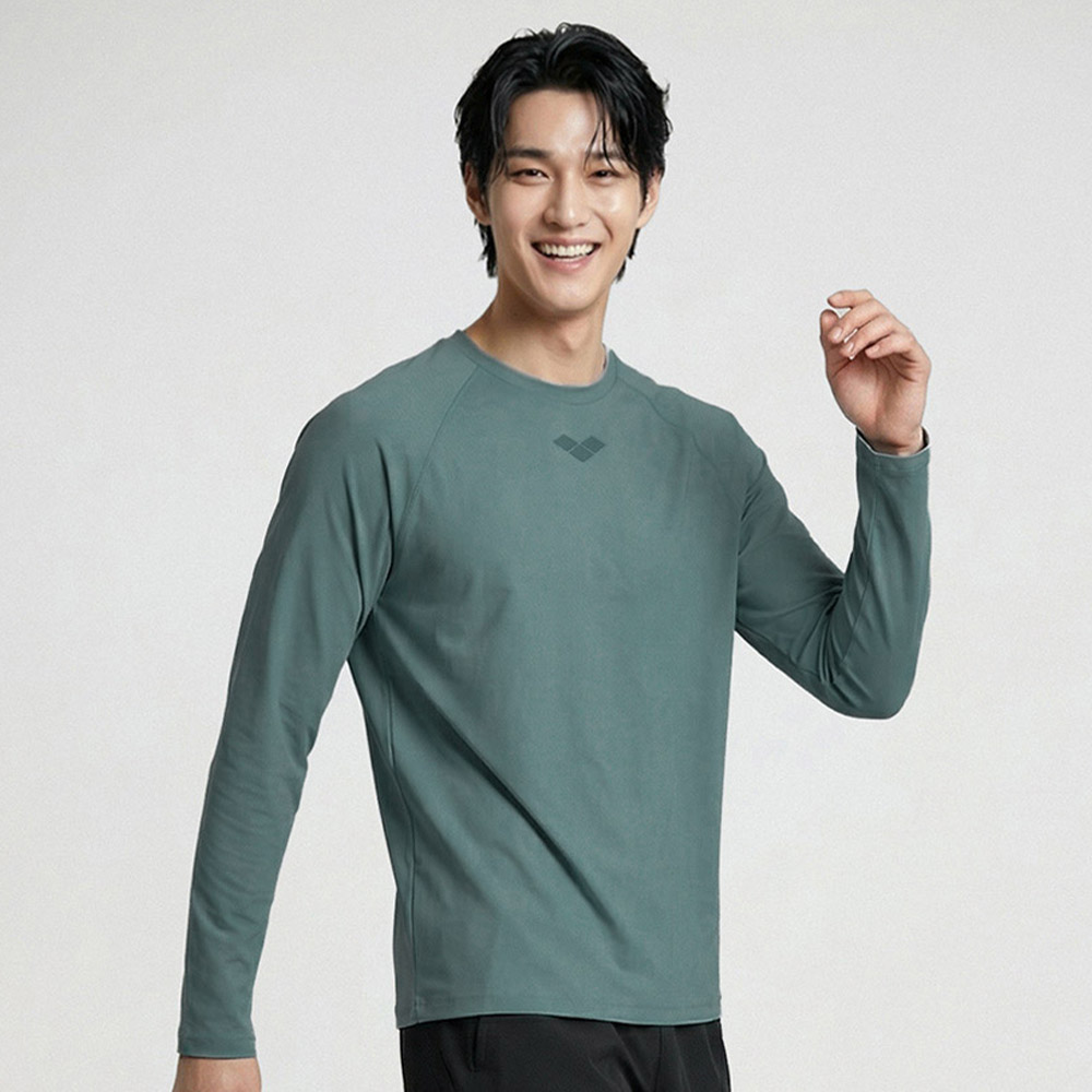 맨 아이스핏 롱슬리브 래쉬가드 다크그린