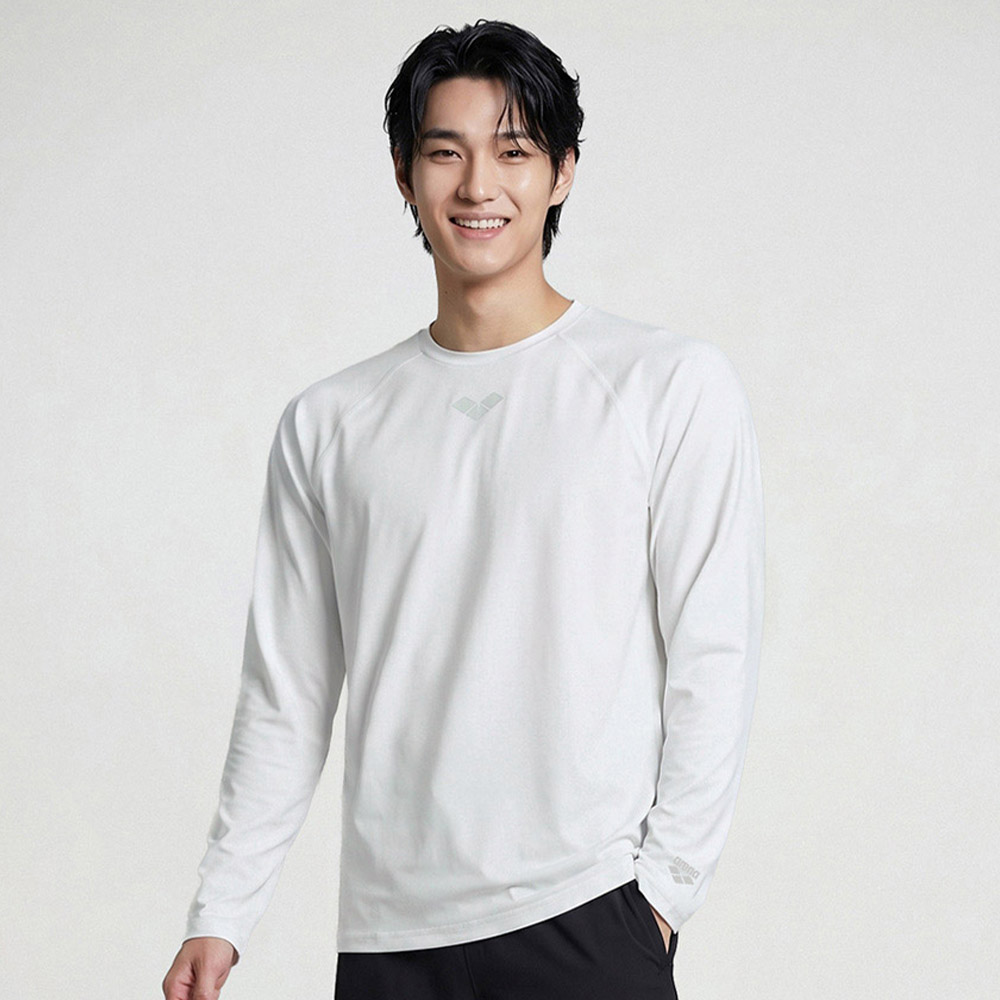 맨 아이스핏 롱슬리브 래쉬가드 화이트