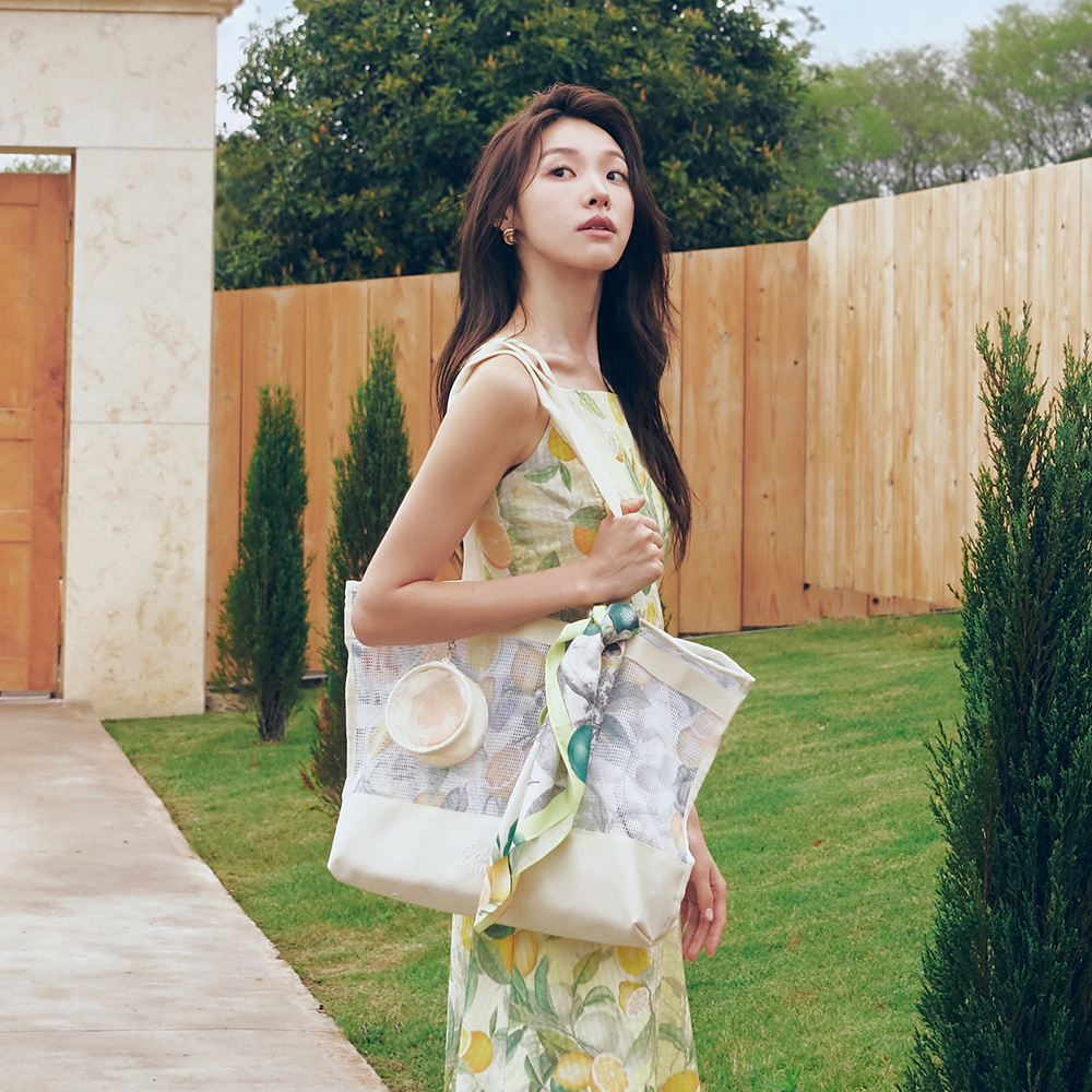 BARREL X NYBG 메쉬 비치백 21L 아이보리