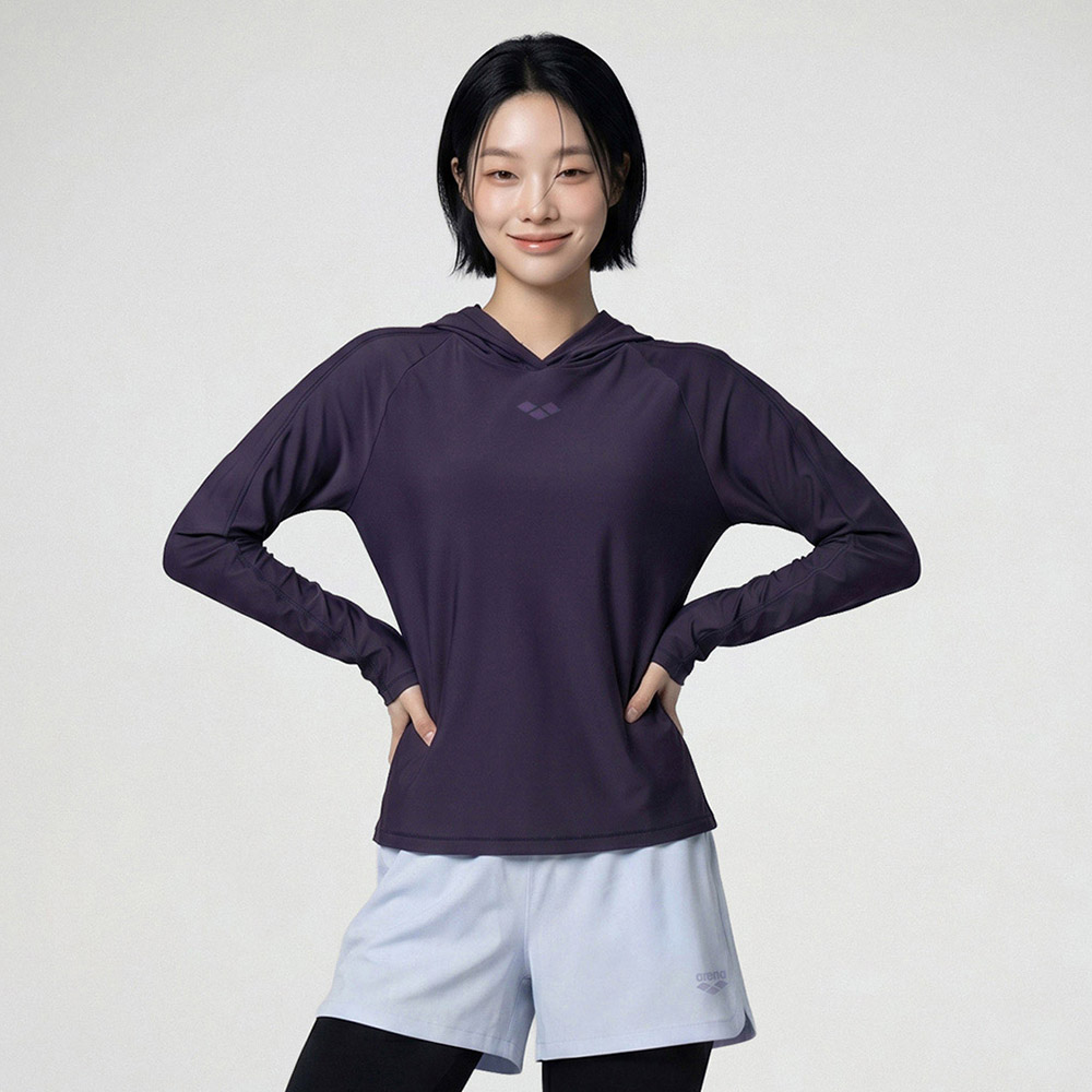 우먼 아이스핏 후디 래쉬가드 다크퍼플