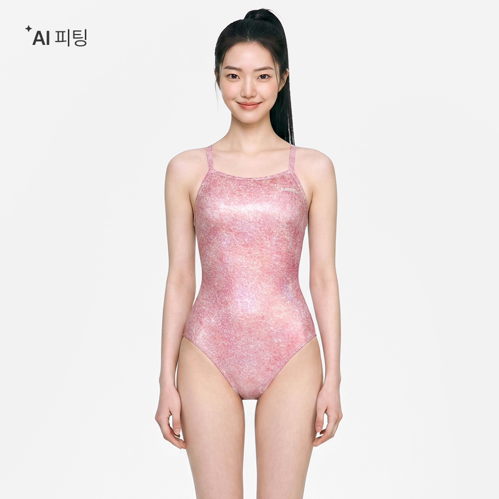 배럴 리플렉션 옵티컬 브이백 핑크샌드비치 [B6SWSWS067PSC 여자 실내수영복]