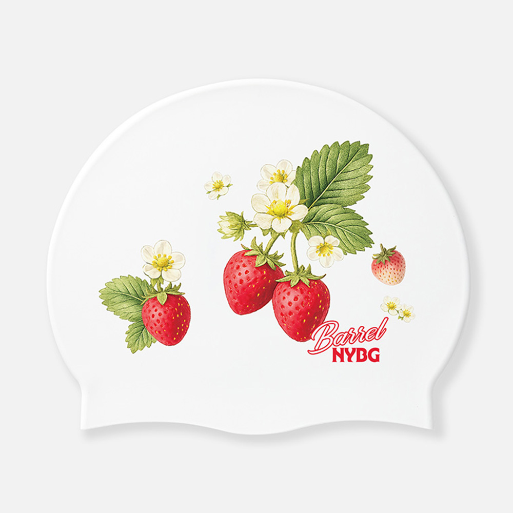 BARREL X NYBG 스트로베리 실리콘 스윔 캡 화이트