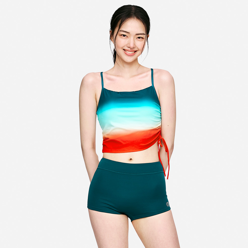 우먼 트로피컬 탱키니 레드오렌지